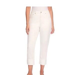 Frye Women's High-Rise Crop Jeans Cuffed Size 12/31 Ivory Item 1859395 NWT